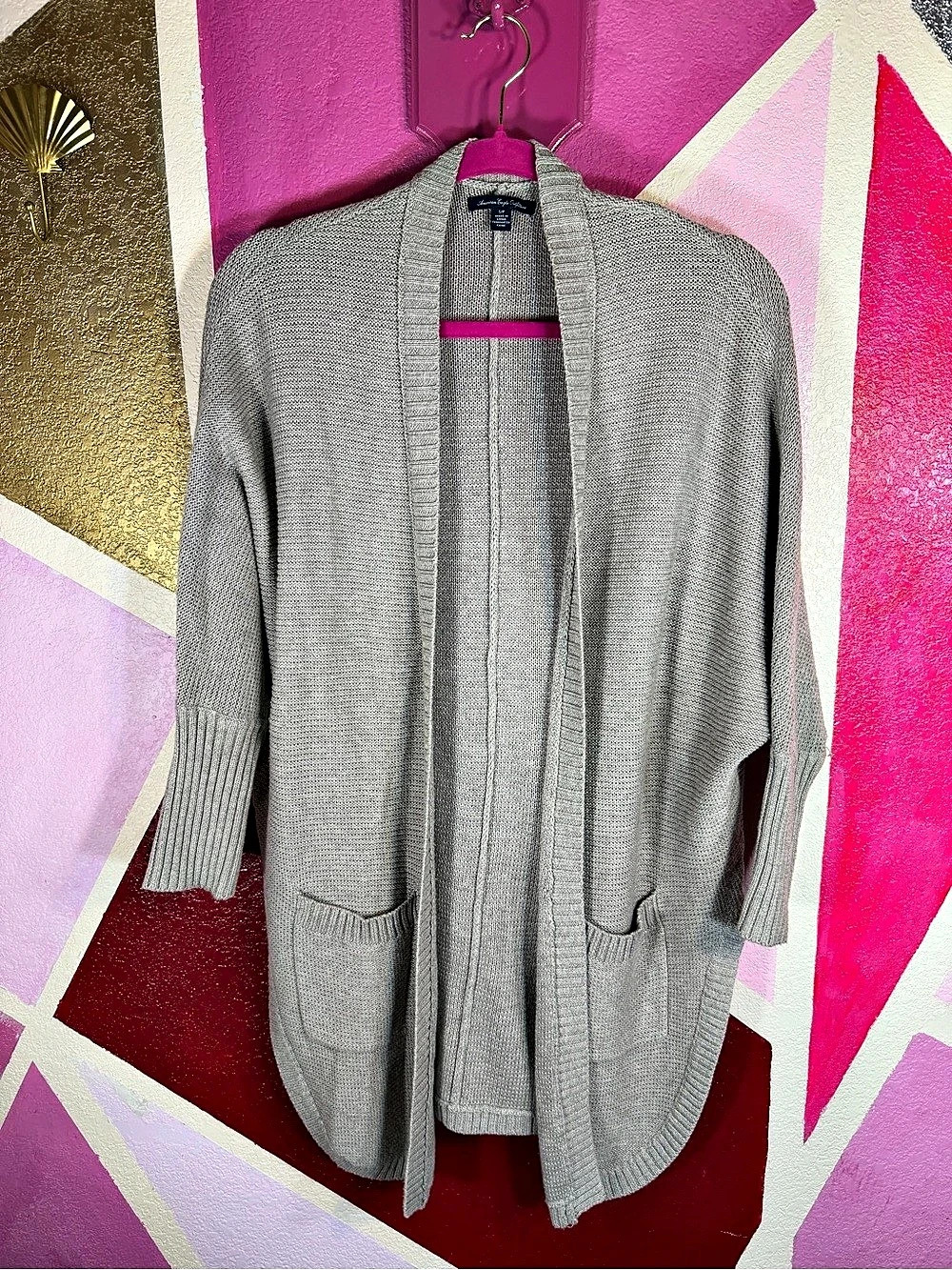 American Eagle Oversized Cocoon Open Front Cardigan Sweater Small Petite